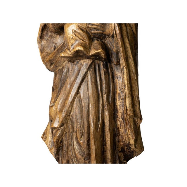 Religious Statue of Our Lady and Child, 20th Century, Wood For Sale - Image 10 of 12