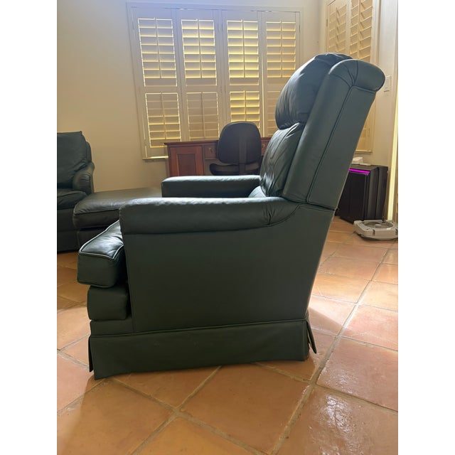 Vintage Baker Furniture Luxurious Recliner & Arm Chair Pair and 2 Ottomans For Sale - Image 12 of 16