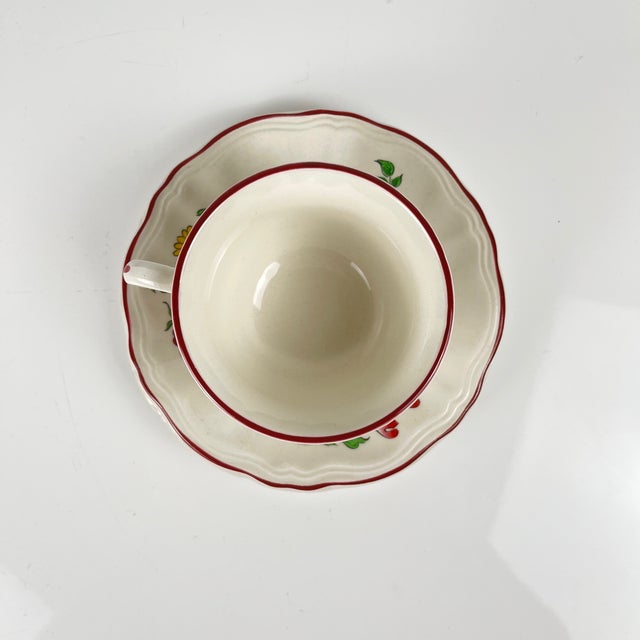 1980s Vintage Coffee Cups with Saucers in Streetlight Pattern from KG Lunéville, 1950s, Set of 6 For Sale - Image 5 of 13