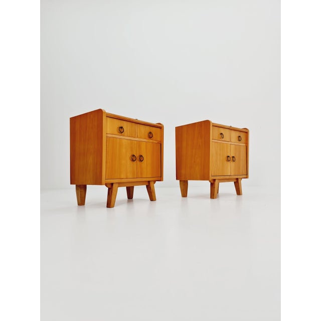 Mid-Century German Ash and Teak Nightstands from WK Möbel, 1960s, Set of 2 For Sale - Image 9 of 11