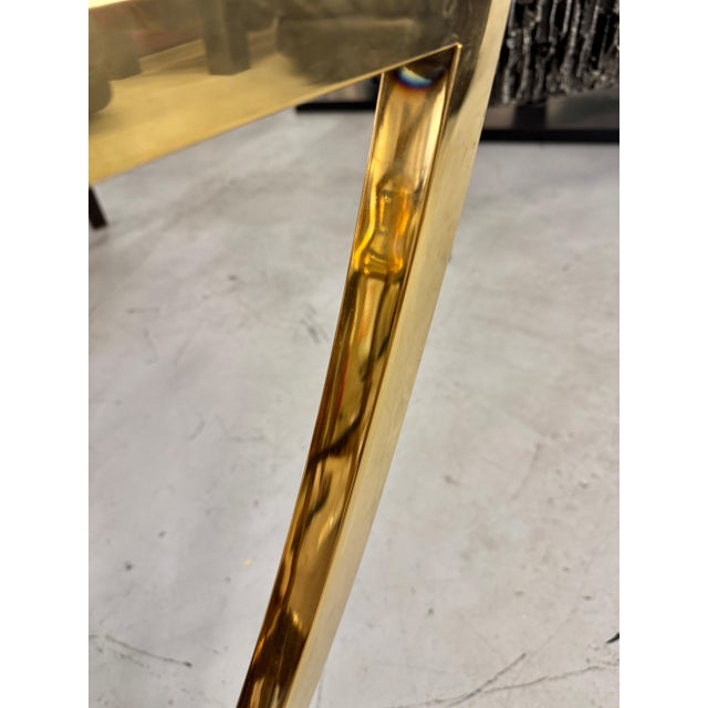 Gold Custom Macassar Ebony and Brass Demi Lune Room Divider For Sale - Image 8 of 18