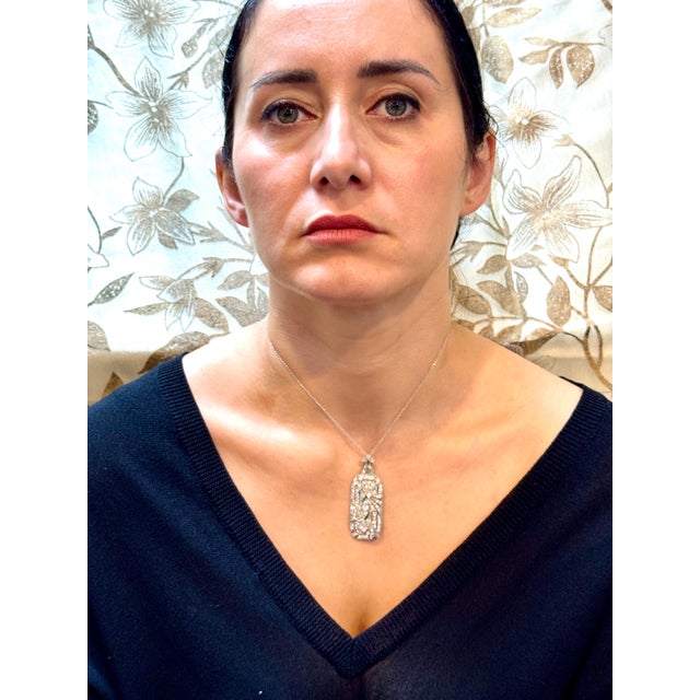 Estate Art Deco 5 Ct Diamond Platinum 10 Gm Pin / Broach /Pendant VS Quality For Sale - Image 14 of 18