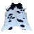 Extra Large Natural Champagne & Black Brazilian Cowhide 94" X 112" For Sale
