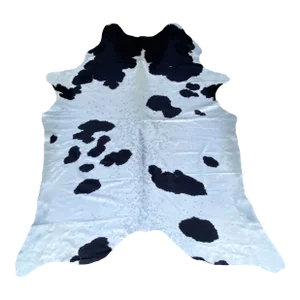 Extra Large Natural Champagne & Black Brazilian Cowhide 94" X 112"