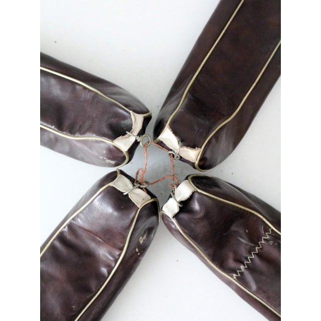 Vintage 1950s Golf Club Head Covers Set of 4 Brown and Cream For Sale - Image 12 of 12