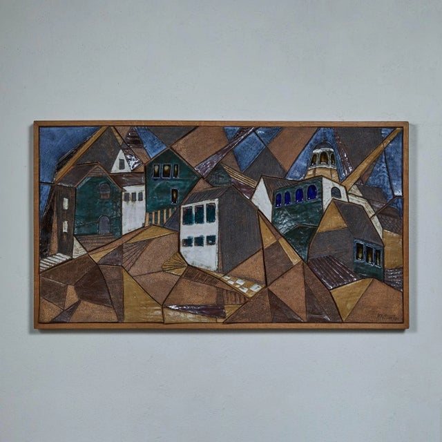 Mosaic tile art piece by California ceramicist Frank Matranga, c.1960s, USA. This piece is composed of varying shaped...