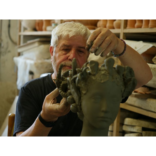 Head Vase Sculpture with Peppers, Ceramiche D'arte Dolfi For Sale - Image 12 of 12