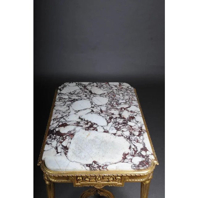 French Louis XVI Salon Table Gilded, 1910s For Sale - Image 4 of 11