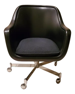 Ward Bennett Classic Black Office Desk Chair for Brickel Associates