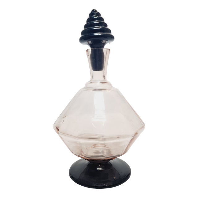 Art Deco Carafe from Hortensja Glassworks, Poland, 1930s For Sale