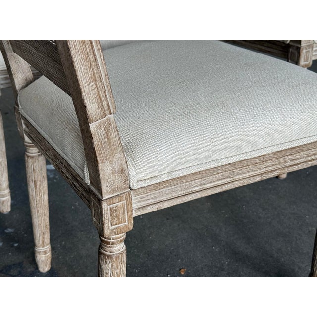 Sand Restoration Hardware Vintage French Square Cane Back Dining Side Chairs, Set of Six For Sale - Image 8 of 11