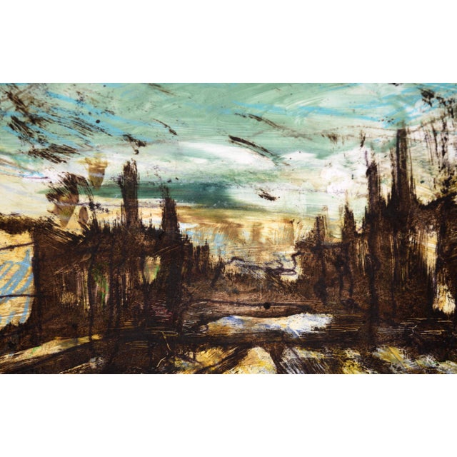 Paper Abstracted Cityscape - Transfer Monotype in Oil on Paper by Heather Speck For Sale - Image 7 of 11