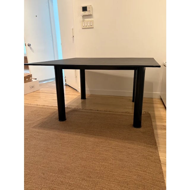 Casigliani Modern Square Black Slate Stone Dining Table For Sale - Image 4 of 9