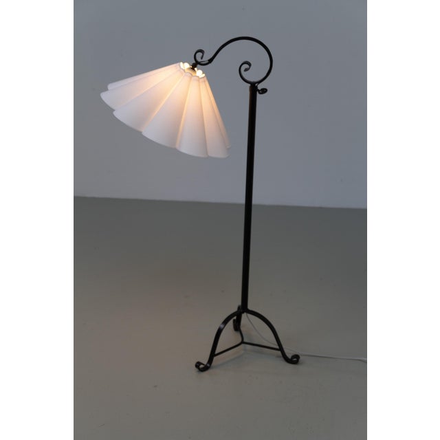 Art Deco Danish Tripod Floor Lamp in Wrought Iron, 1940s For Sale - Image 11 of 18