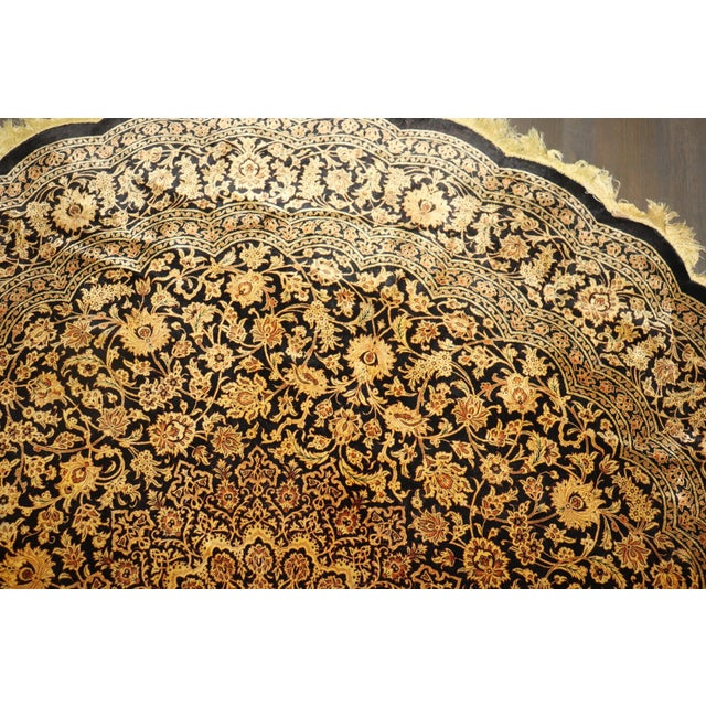 Mid 20th Century 20th Century Signed Round Silk Rug rug no. 10947 For Sale - Image 5 of 10