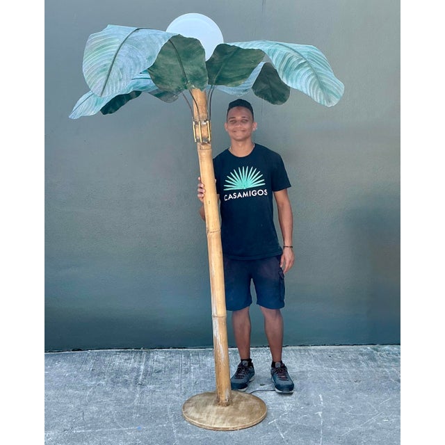 Hollywood Regency Vintage Palm Tree Floor Lamp For Sale - Image 3 of 12