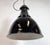 1930s Industrial Bauhaus Pendant Lamp in Black Enamel, 1930s For Sale - Image 5 of 18