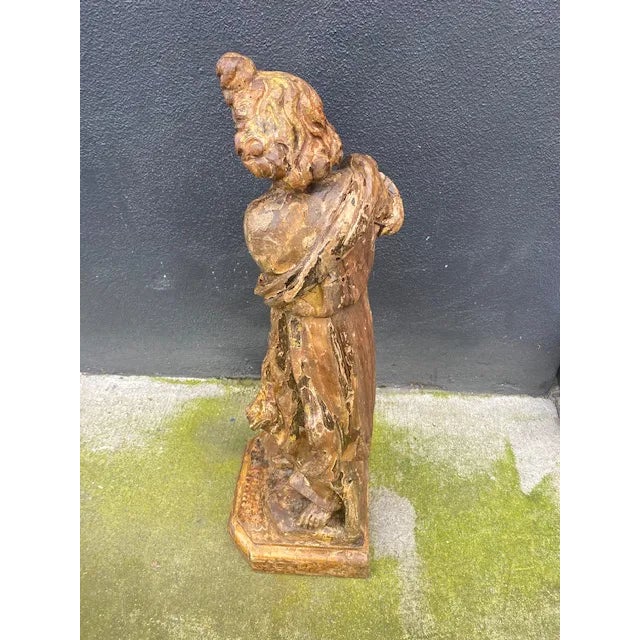 18th Century Italian Giltwood Figure For Sale - Image 4 of 13