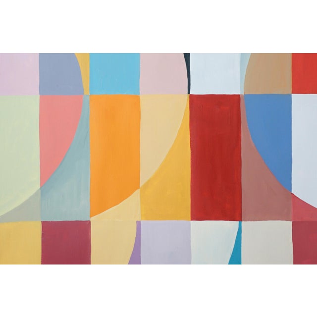 Paper 2026, Original Painting Bauhaus Diptych, Moonlight Mirrors, Colorful Grid on Watercolor Paper by Natalia Roman For Sale - Image 7 of 10