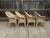 Mid-Century Modern Vintage Budji Layug Style Leather and Rattan Barrel Chairs - Set of 4 For Sale - Image 3 of 10