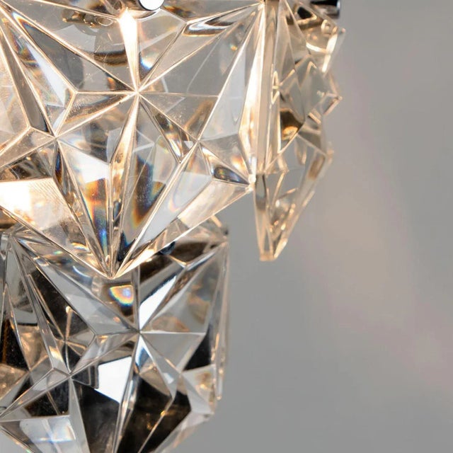 Faceted Crystal and Silver Chrome Sconce attributed to Kinkeldey, Germany, 1970s For Sale - Image 3 of 14