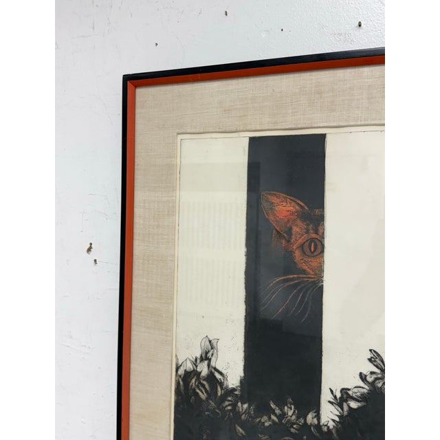 Black Gerson Leiber "Cat" Framed Lithograph, Signed For Sale - Image 8 of 12