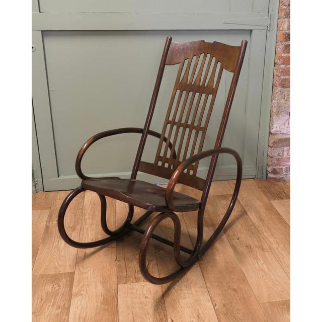 Vienna Secession Bentwood Rocking Chair Attributed to Jacob and Josef Kohn This piece is being offered from a dispersal...