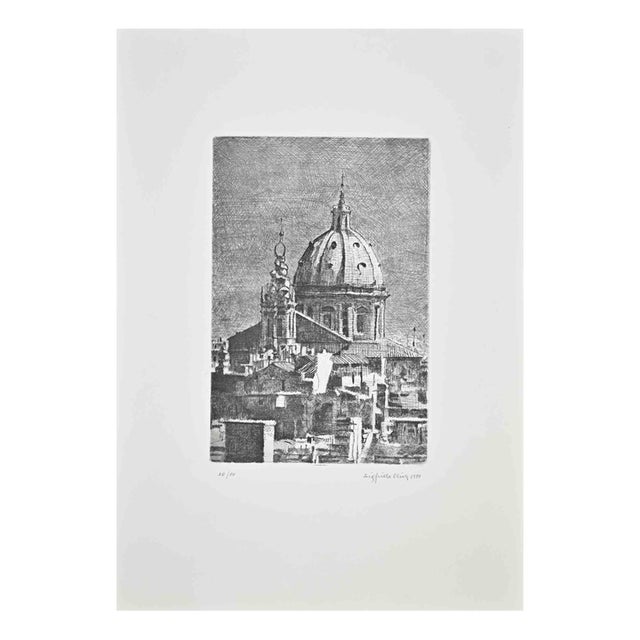 Sigfrido Oliva, View of Rome, 1990s, Etching For Sale