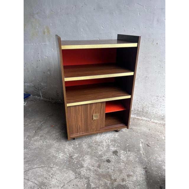 Modern Stereo Cabinet on Wheels, 1970s For Sale - Image 10 of 11
