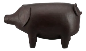 Pig Stool in Leather by Dimitri Omersa & Co for Abercrombie, 1980s