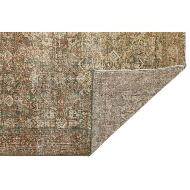 Modern 19th-Century Antique Malayer Runner Rug – Distressed Muted Earth Tones & Terracotta Wool For Sale - Image 3 of 9