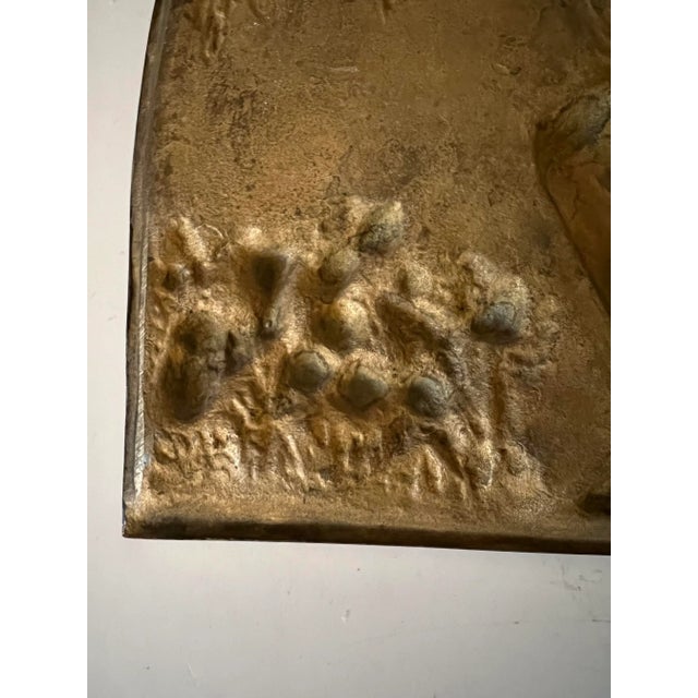 Gold Vintage Bas Relief Arched Wall Hanging For Sale - Image 8 of 10