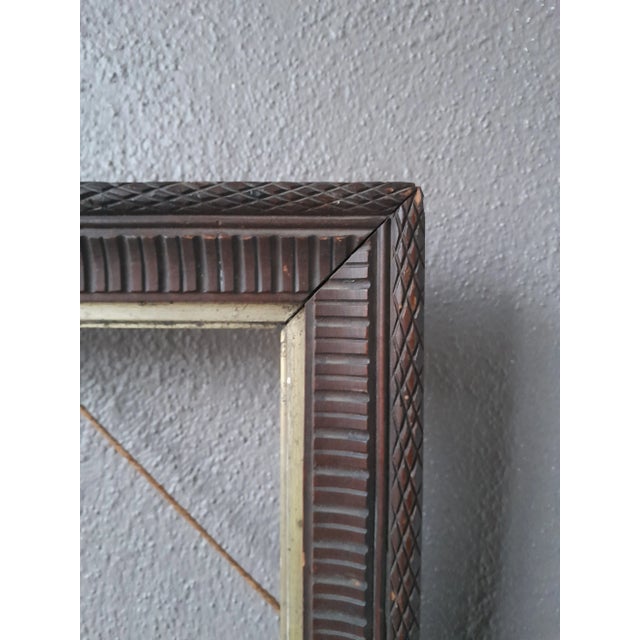 Beige Large Carved Wooden Frame For Sale - Image 8 of 9