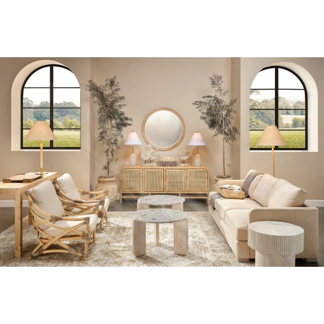 2020s Jamie Young Notch Round Side Table in White Bleach For Sale - Image 5 of 5