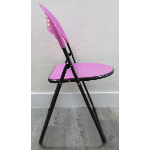 Postmodern Italian Designer Studio Gp Pink Folding Chair, 1980s For Sale In Miami - Image 6 of 12