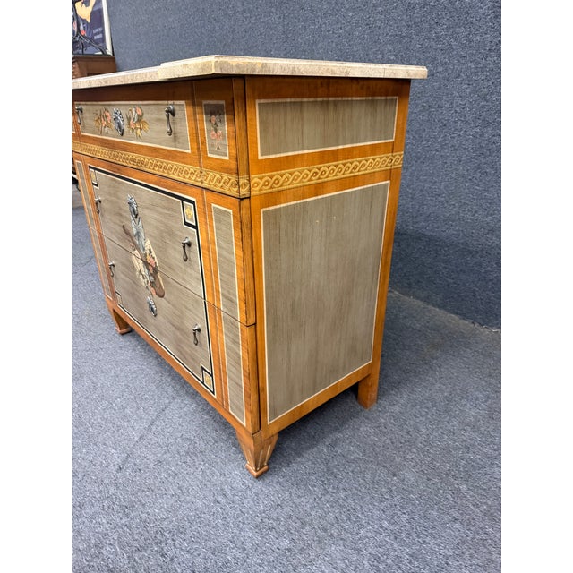 Wood Drexel Heritage Et Cetera Paint Decorated Neoclassical Chest For Sale - Image 7 of 16