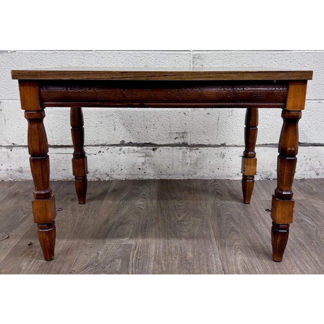 Vintage Jacobean Revival Style Coffee Table Side Table End Table For Sale - Image 9 of 10