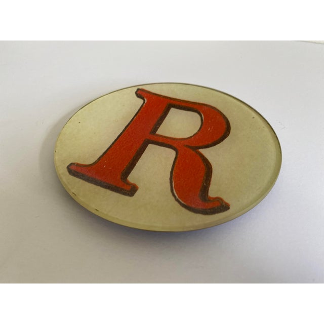 2010s John Derian Letter "R" Decoupage Plate For Sale - Image 5 of 5