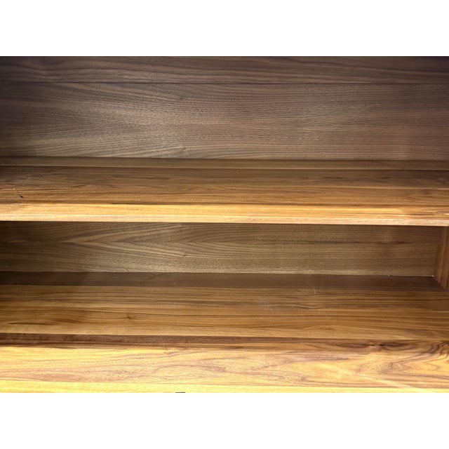 Room & Board Hudson Walnut Glass Door Storage Cabinet For Sale - Image 10 of 12