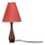Mid-Century Danish Teak Table Lamp with Red Shade, 1960s For Sale