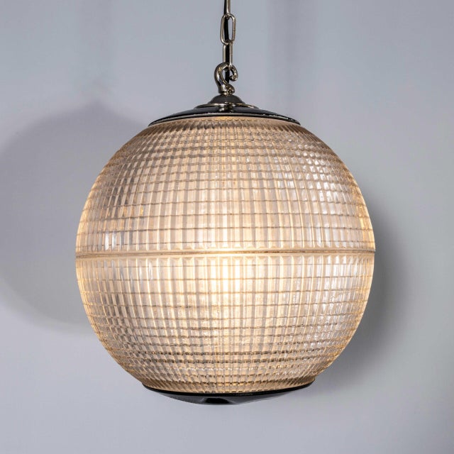 Vintage Holophane Parisian Glass Globe Lamp, 1960s For Sale - Image 12 of 18