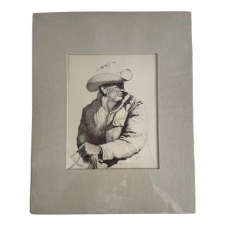 Realist Original Drawing of "Cowboy" Jack" For Sale