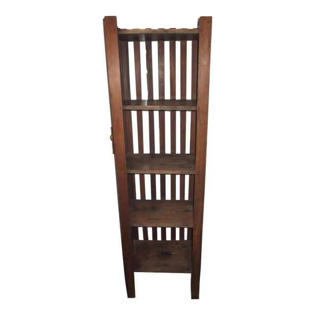 Early 1900s Antique Arts and Craft Mission Solid Oak Bookcase For Sale