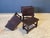 Antique Tooled Leather Top Stools / Tables For Sale - Image 12 of 17