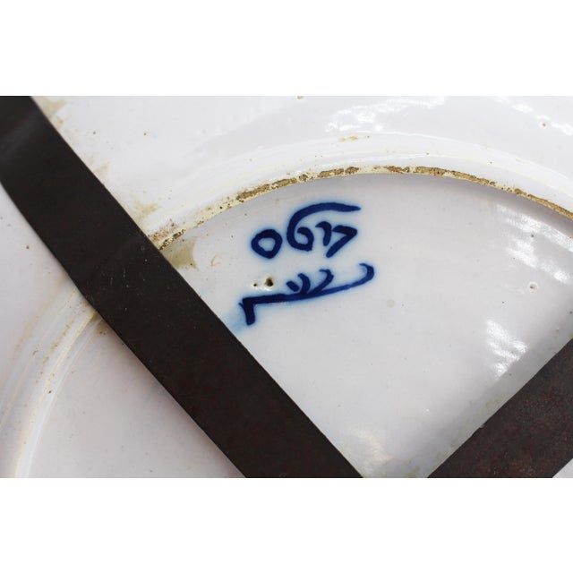 Mid 18th Century Mid-18th Century Dutch Delft Shaped Large "Orange Tree" Pattern Charger For Sale - Image 5 of 7