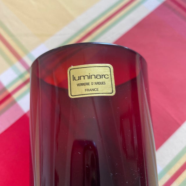 Mid 20th Century Luminarc Ruby Red Cordial Glasses- Set of 11 For Sale - Image 9 of 13