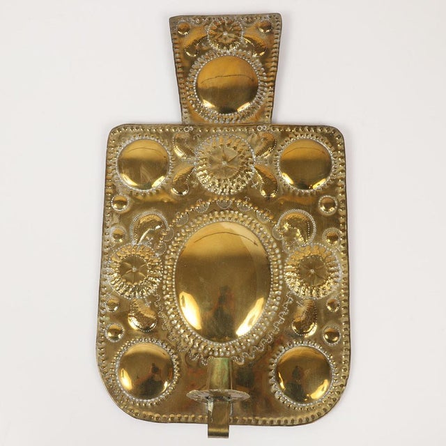 Large Mid-Century Baroque Swedish Brass Sconces, Set of 2 For Sale - Image 5 of 8