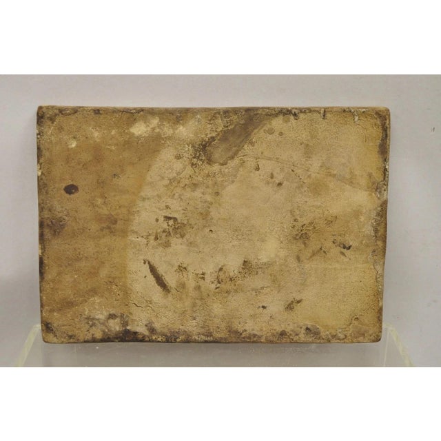 Blue Antique Persian Iznik Qajar Style Ceramic Pottery Tile Bearded Man and Woman C2 For Sale - Image 8 of 10