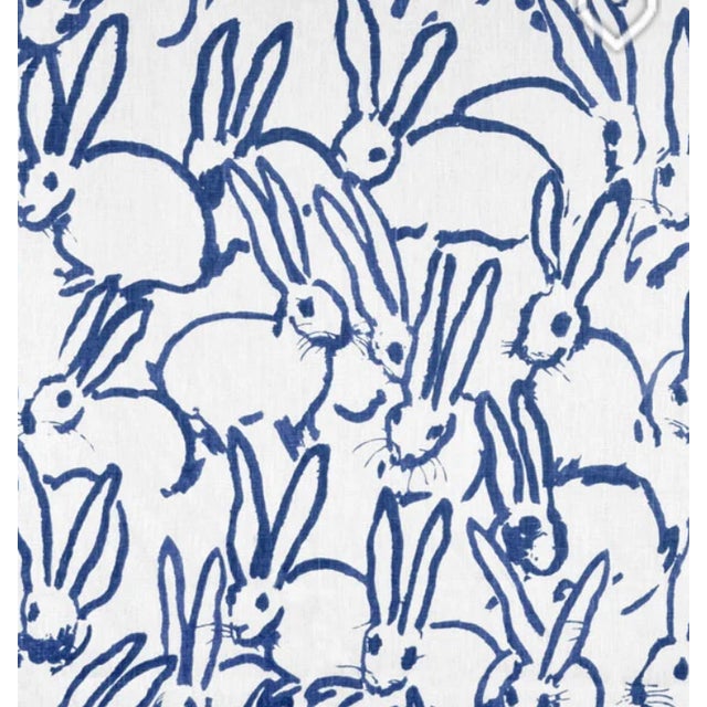 Hunt Slonem Bunny Hutch in Blue Pillow Cover | Chairish