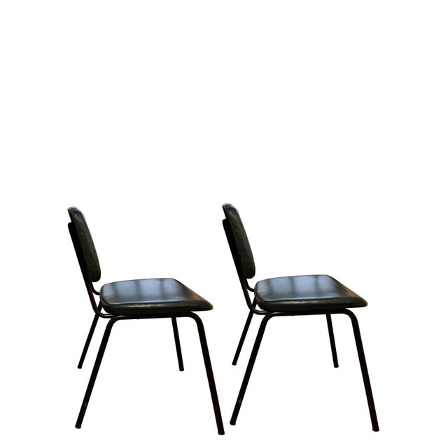 Italian Industrial Chairs in Metal and Green Vinyl, 1950s, Set of 2 For Sale - Image 13 of 14